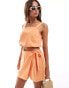 Vero Moda linen blend skort co-ord in orange