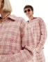 Reclaimed Vintage unisex shirt in pink check co-ord