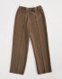 ASOS DESIGN tailored relaxed dad trouser with double waistband in sand