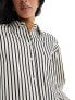 Vero Moda Aware yarn dyed striped oversized shirt in black and white