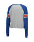 Women's Heathered Gray and Royal Florida Gators Decoder Pin Raglan Long Sleeve T-shirt