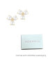 Gold Freshwater Cultivated Pearl Cubic Zirconia 3-Point Flower Earrings