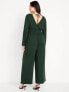 Waist-Defined V-Neck Jumpsuit