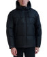 Men's Hooded Puffer with Elongated Zipper Pockets