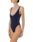 Stella McCartney Women's swimwear, Contrast trim one-piece, Dark blue(410), XS