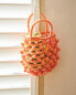 Raffia mini beach bag with little balls