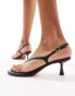 Mango toe thong heeled sandals in black