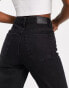 Weekday Rowe Extra high waist straight leg jeans in echo black - BLACK