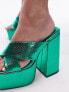 Topshop Rori platform mule in green