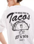 Noisy May oversized t-shirt with taco print in white