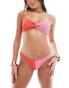 & Other Stories V high leg bikini bottoms in colour block pink and red