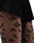 ASOS DESIGN 30 denier floral tights in black