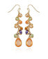 Gold-Tone Colored Glass Stones Drop Dangle Earrings