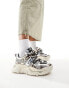 Steve Madden Kingdom-E chunky trainers in pewter and gold metallic