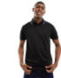 Selected Homme Leroy polo shirt with tipped collar in black