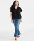 Plus Size Flutter-Sleeve Top, Created for Macy's