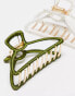 Accessorize 2 pack woven hair claw clips green/white