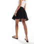 New Look button down mini skirt in black