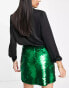 & Other Stories sequin mini skirt in green