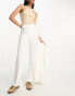 Miss Selfridge straight leg pin tuck front trouser co-ord in ivory