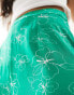 Glamorous wide leg trousers in green scribble floral