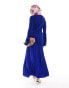 Daska pleated hem maxi dress in cobalt blue