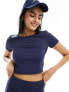 Stradivarius sport baby tee in navy co-ord