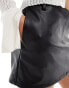 ASOS DESIGN leather look skort in black