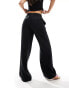 Object soft draw string waist wide leg trousers in black