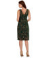 Women's Floral Metallic Midi Sheath Dress