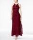 B&A by Betsy and Adam Ruched Halter Gown