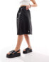 COLLUSION sporty boxer midi skirt in black