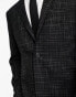 ASOS DESIGN slim suit jacket in crosshatch in black