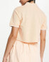 Daisy Street Active crop tennis polo in peach