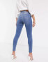 NA-KD high waist ripped skinny jeans in blue