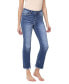 Women's High Rise Slim Raw Hem Straight Jeans