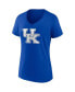 Women's Royal Kentucky Wildcats Evergreen Logo V-Neck T-shirt