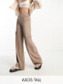 ASOS DESIGN Tall drapey cargo trousers in brown