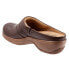 Softwalk Amber S2218-200 Womens Brown Narrow Leather Clog Flats Shoes