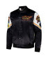 Men's Black/White Ghost Rider Fanimation Satin Full-Snap Jacket