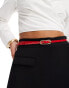 ASOS DESIGN skinny waist and hip belt in red