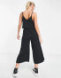 New Look tie front strappy jumpsuit in black