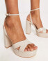 Schuh Skye platform heeled sandals in ecru