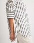 NA-KD x Laura Jane Stone oversized shirt with high cuffs in black & white stripe