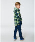 Big Boys Polar Fleece Shirt Plaid Green