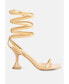 Women's Lewk Strappy Tie Up Spool Heel Sandals