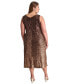 Plus Size Sequin Cowlneck Sleeveless Midi Dress