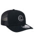 Men's Black Chicago Cubs Canvas 9SEVENTY COOLERA Stretch-Snap Hat