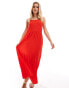 Miss Selfridge Petite cheesecloth tiered maxi sundress in red