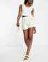 NA-KD X Susanna Wurz crinkle shorts in green stripe